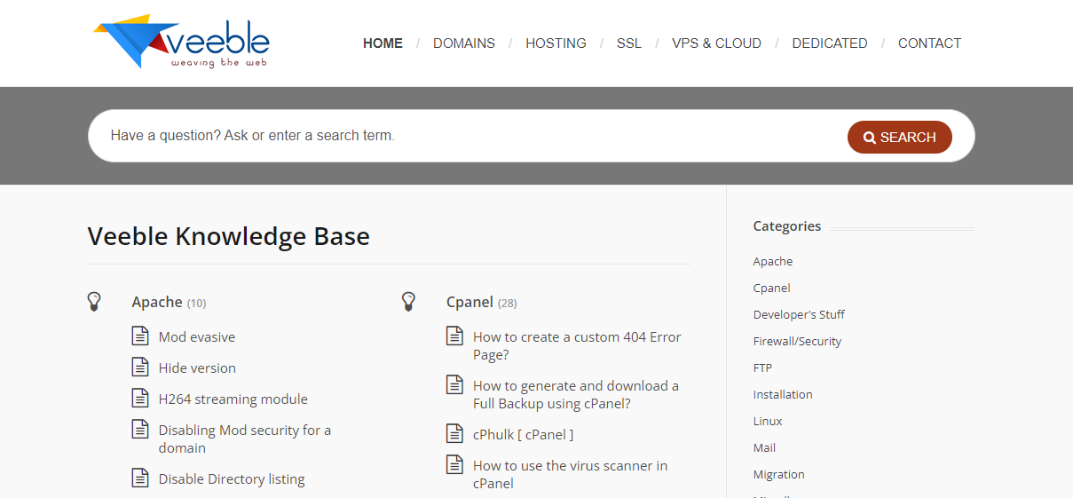 Veeble Knowledge Base - Web Development Project